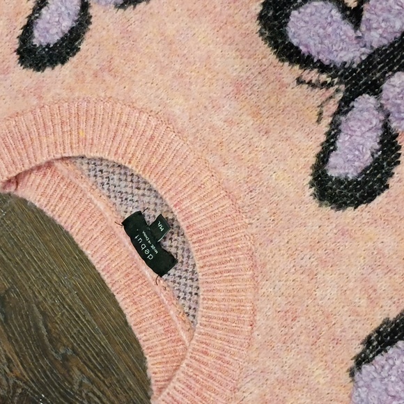 Cropped Pink and Purple Butterfly Sweater Size Medium Fairycore Whimsical - Picture 4 of 4